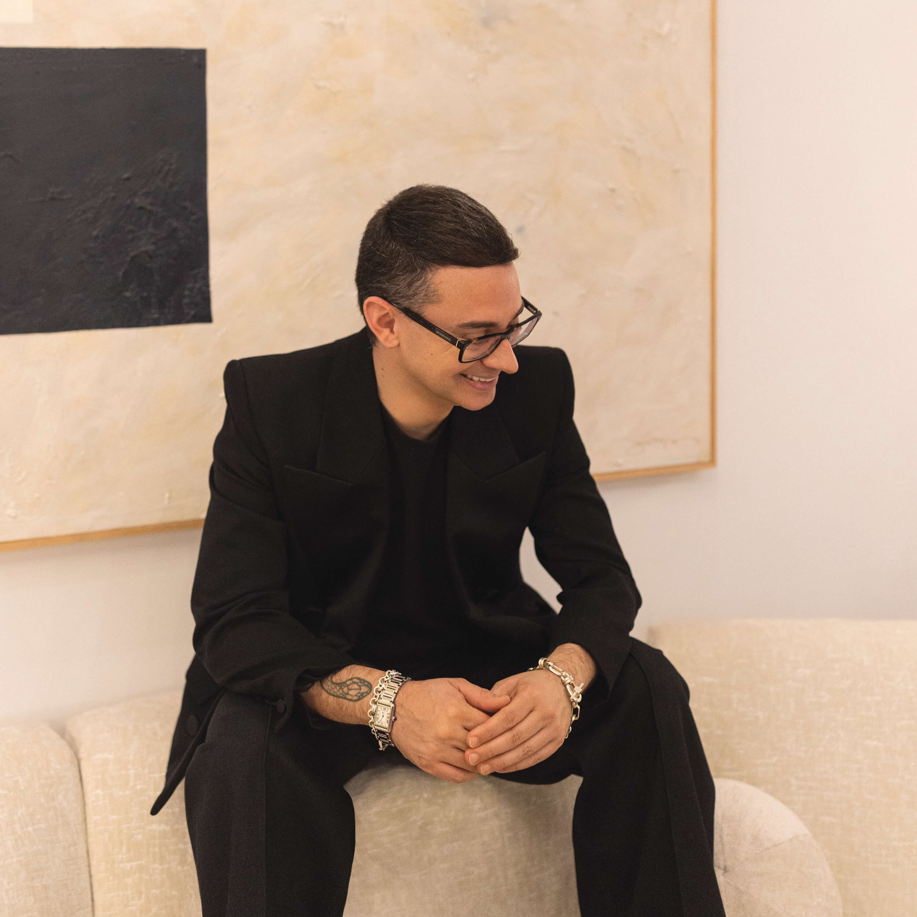 Christian Siriano Posing Indoors